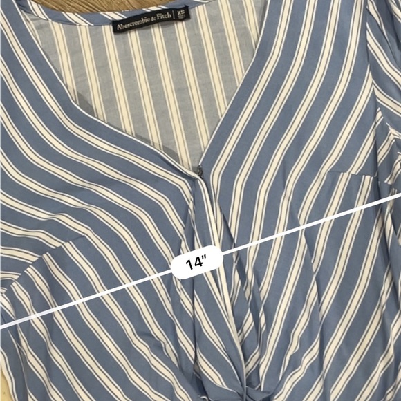 Abercrombie & Fitch blue white striped blouse - Picture 3 of 4